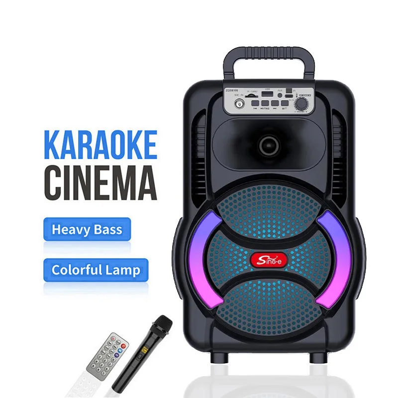 jazz Caixa de Som Bluetooth Portátil ZQS8166 com Microfone e Luz LED