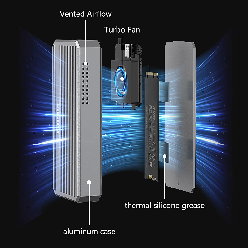 USB4 USB 4 M.2 NVME SSD Enclosure 40Gbps 40 Gbps M.2 to USB-C Adapter With Aluminum Heatsink Support USB4 40 Gbps