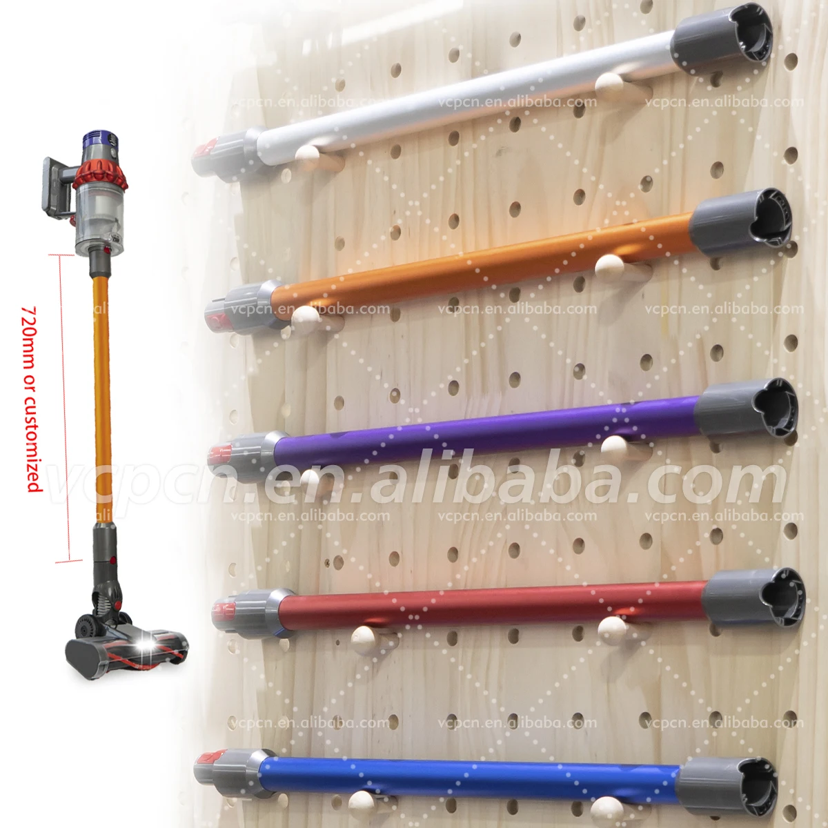 Color Light Aluminium Tube Telescopic Vacuum Cleaner Extension Tube