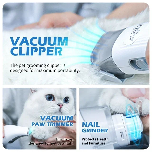 AFP Pet Detachable Hair Clipper Vacuum Grooming Kit All-in-one ... - Allergen Removing Pet Hair Groomer Attachment