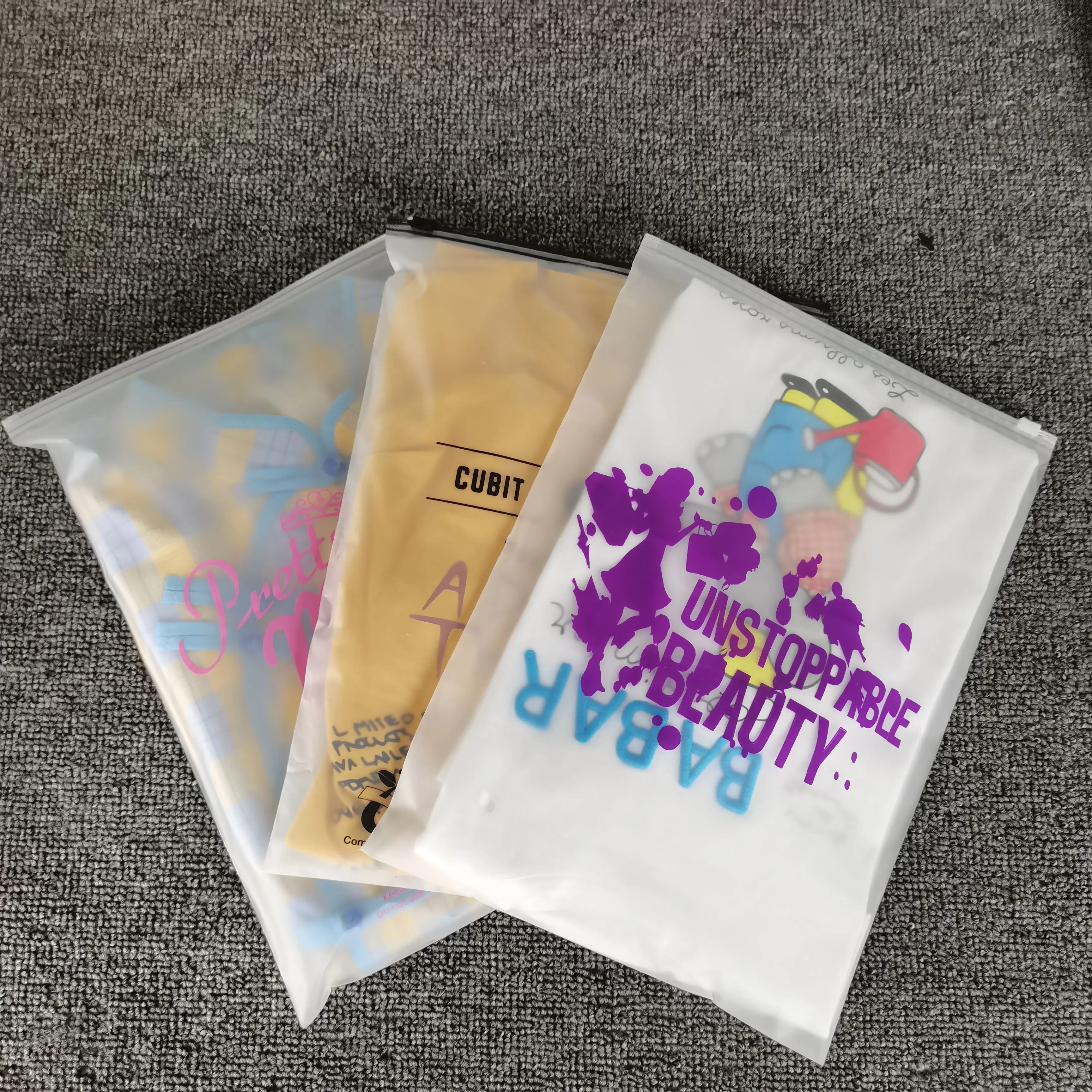 Plastic Swimsuit Packing Zipper Bags Swim Cloth Packaging with Zipper to Clothes