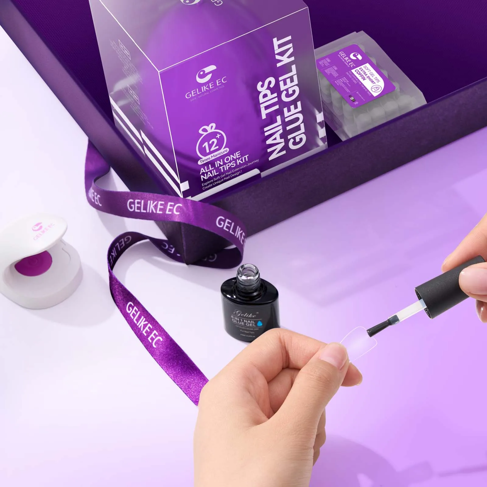 Nail Kit Include Glue Gel Led Lamp Non C Curve Gel X Gel Nails Full