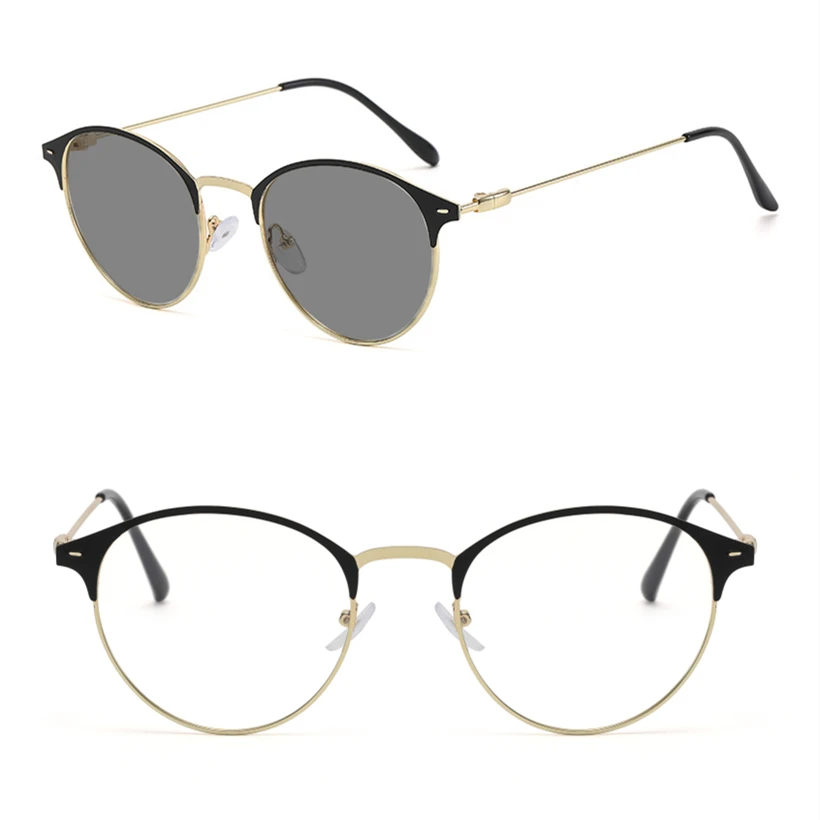 Photochromic Lenses Blue Light Filter Glasses Alloy Retro  Lentes De Ciclismo Montures Optiques 2021 Eyeglasses Frames Titanium