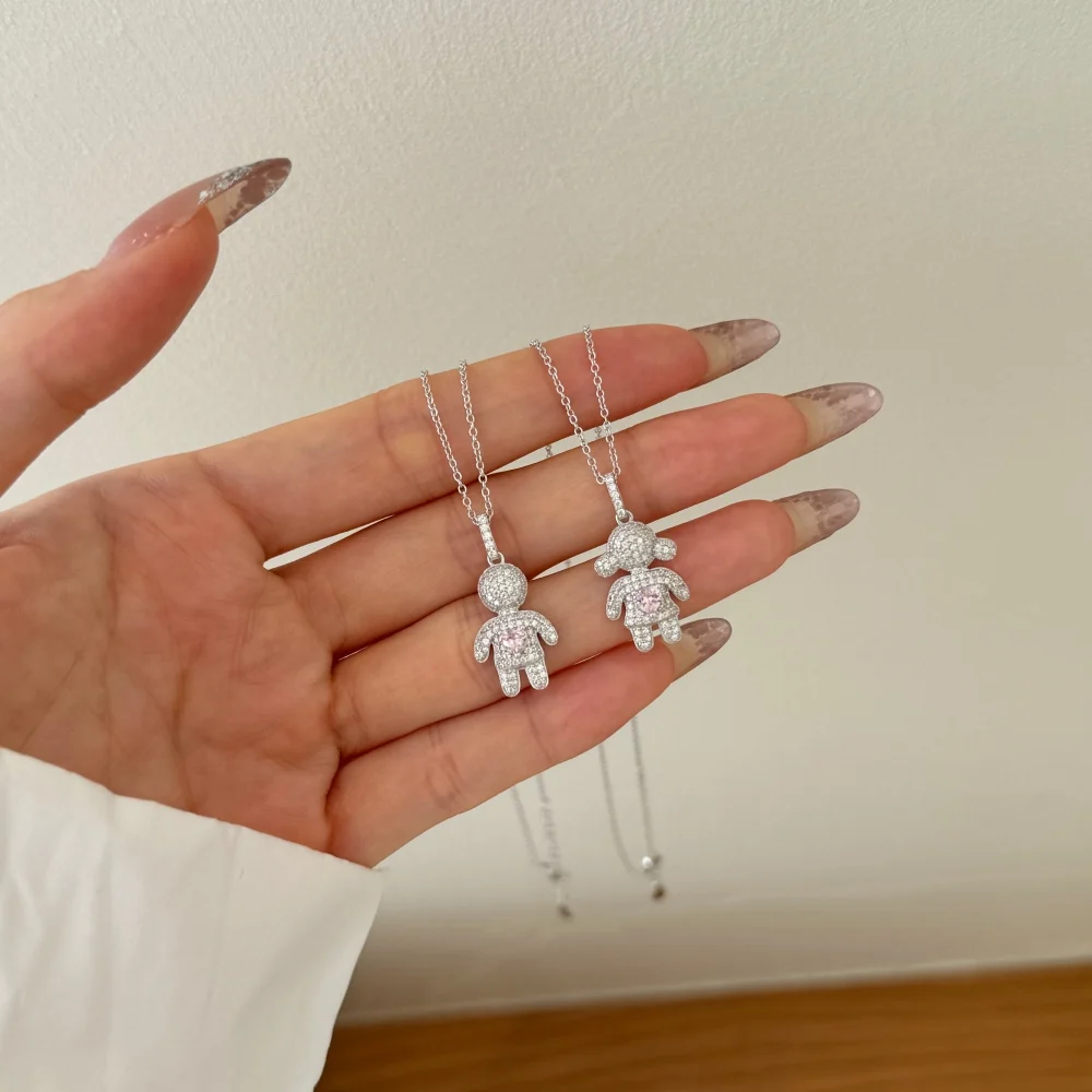 KAKODIY Special Design OEM ODM Jewelry 925 Sterling Silver 18K Gold Plated Dazzling 5A Zirconia Little Girls Pendant Necklace detail 6