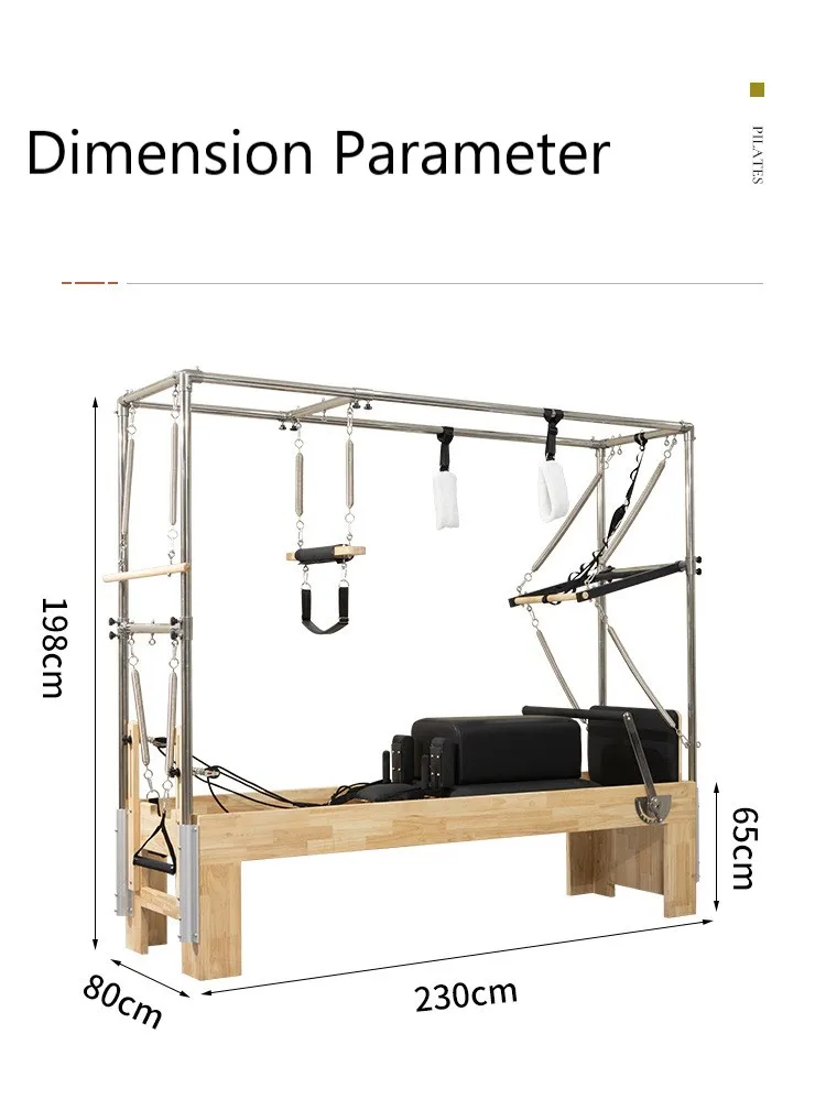 Commercial Reformer Pilates Machine Oak Wood Pilates Reformer 3-in-1 ...