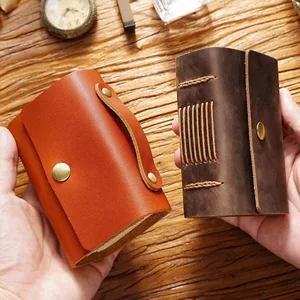 Wholesale Custom A5 Genuine Leather Notebook Business Gift Mini Portable Planner PP Fabric Features Vintage Design Logo Journal