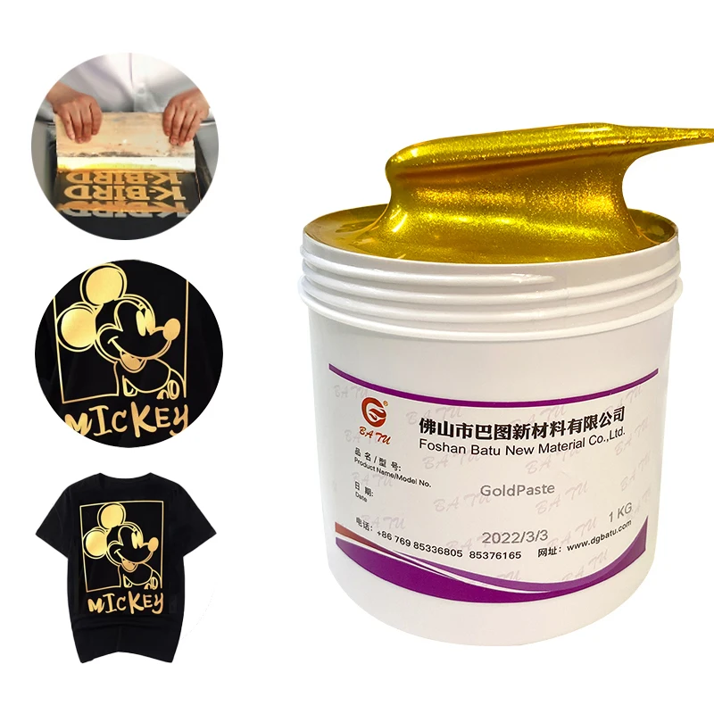 Water Based Silk Rubber Screen Printing Ink Gold Ink for Print