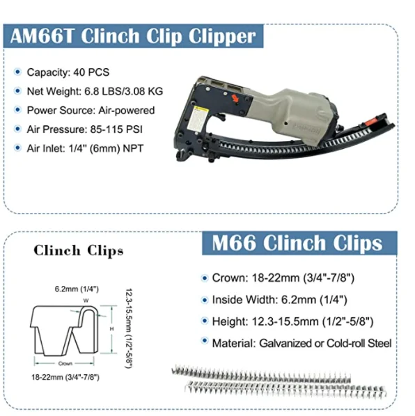 M66 Series Penumatic Mattress Clinching Tool Gun for Mattress Bed Spring Making