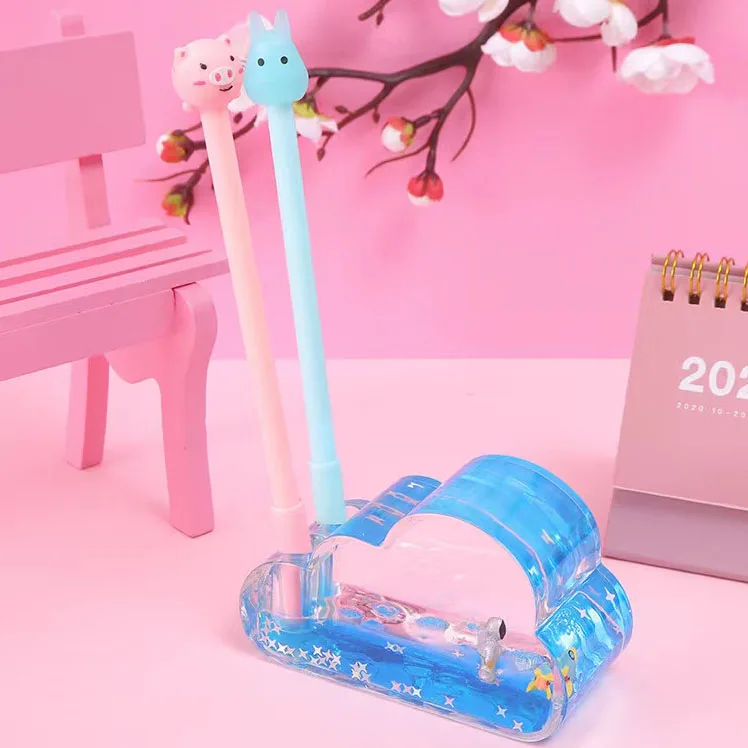 Канцелярские принадлежности для студентов и офиса, 2022 функциональный пластиковый акриловый круглый держатель для ручек с жидким песком