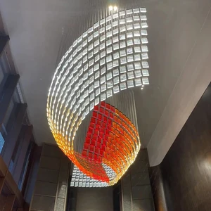 ECOJAS Modern Design Hotel Lobby KTV Bar Villa Banquet Hall Custom Glass Led Chandelier Light
