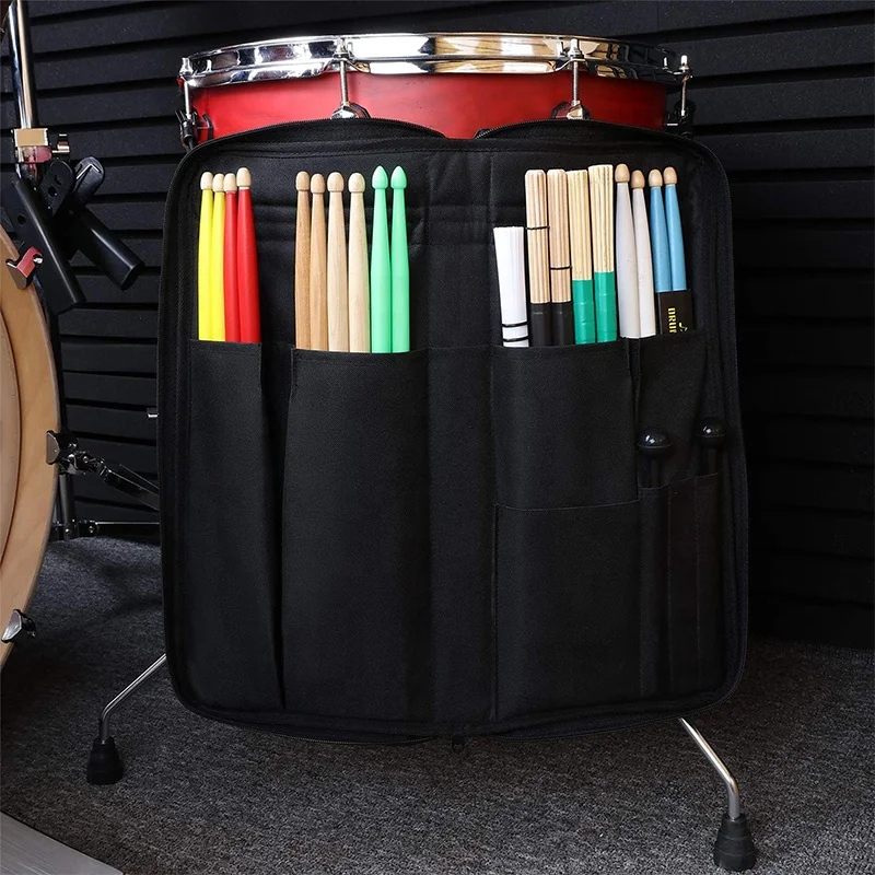 Sac En Cuir Pour Baguettes De Batterie - Personnalisable, Imperméable, Avec Dragonne Amovible