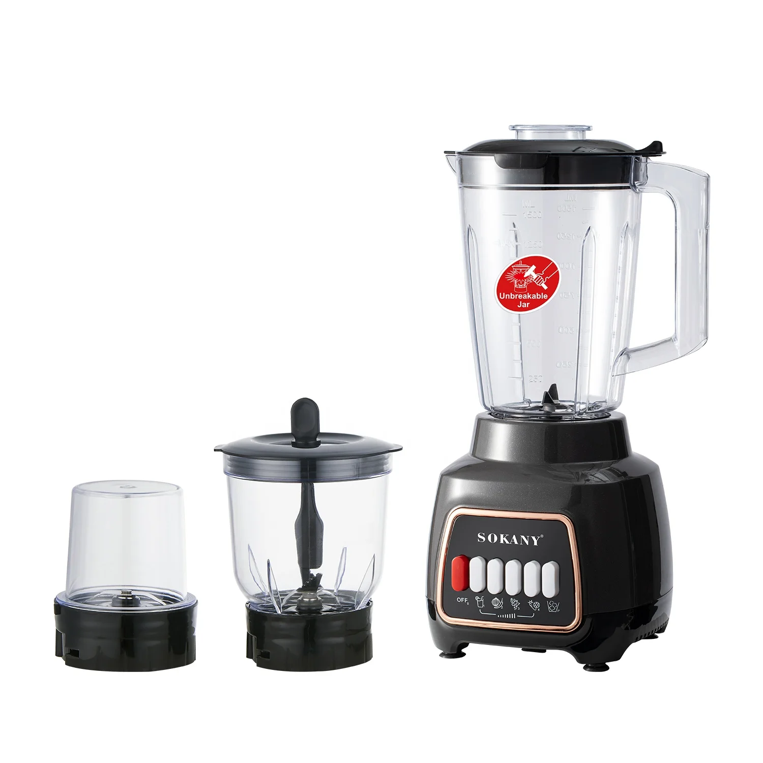 SOKANY    2023  3 in 1 Heavy Duty Fruit Smoothie Maker Blender Food Mixer Juicer Ice Blender