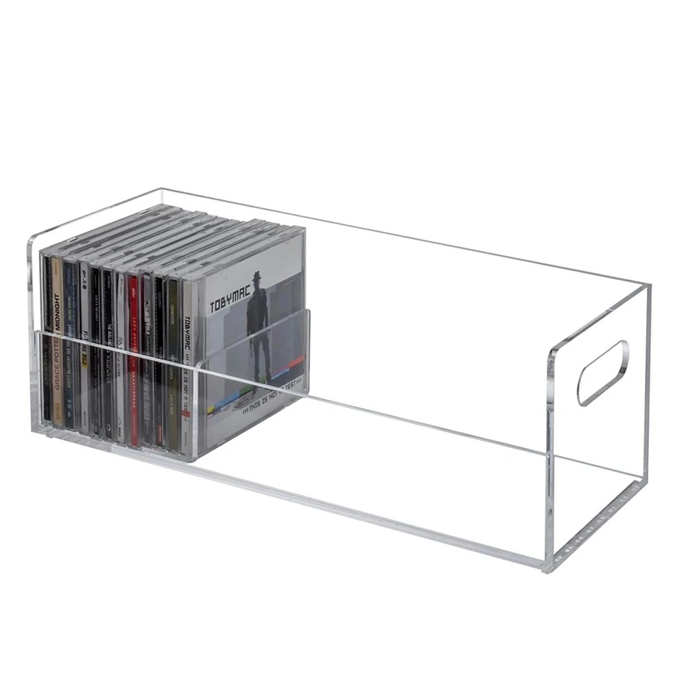 Clear Acrylic Stackable Cd Holder Rack With Cut Carring Handles Lucite ...