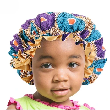 Reversible African Print Double Layered African Mommy And Me Satin Silk Bonnet For 2 6 Years Old