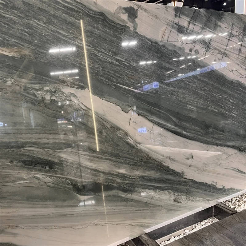 Високоякісні розкішні плити зі сірого кварциту для внутрішнього оздоблення стін-фонів, екзотична сіра кам'яна плитка