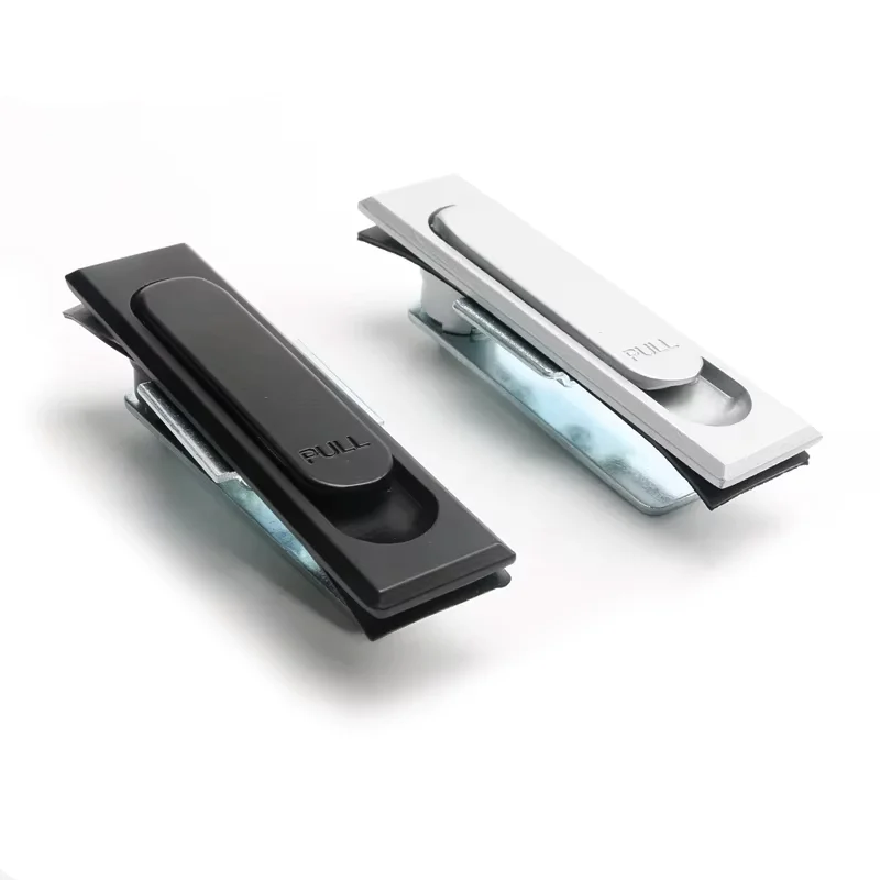 MS717-2 Black Matte Electric Cabinet Lock Flat Lock Handle 6000 Series Rotation Distribution Box Cutting Service Included