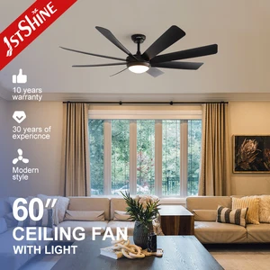 1stshine LED Ceiling Fan 60 Inches Big 8 ABS Blades High Airflow Remote Control Ceiling Fan with LED Light