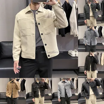 Hot selling men's jacket nylon plus-size outdoor trench coat solid color men's jacket