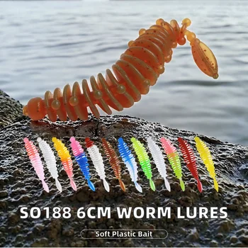 Wholesale for SO188 Printed ABS Artificial Worm Baits 6cm 1.1g 1pc/Bag for Sea Fishing Lake Stream Bottom/Top/Midwater Lures – Soft Lure – view 3