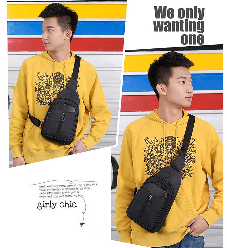 Chest bag men's backpack 2021 new casual waist bag canvas mobile phone small  shoulder bag
