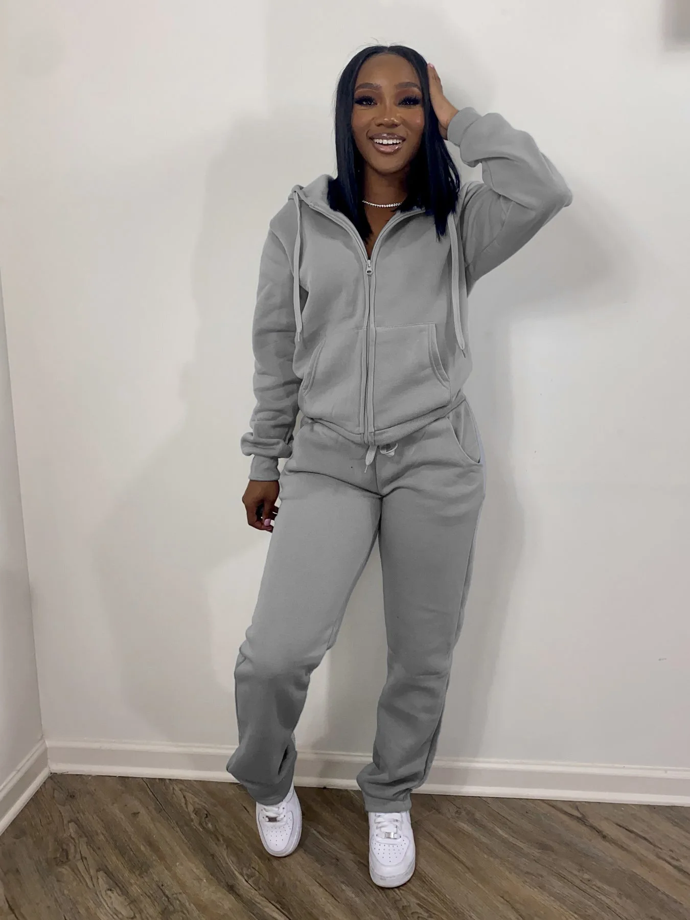 grey sweatsuit set