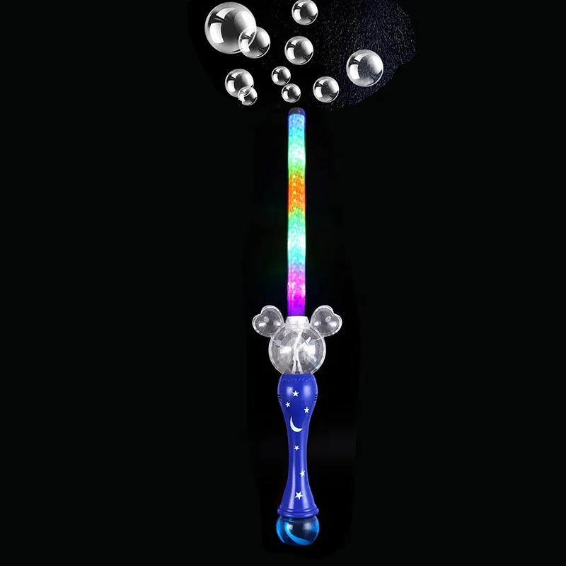 Электрическая светодиодная мигающая пузырчатая волшебная палочка пузырчатый меч игрушка музыкальная светящаяся пузырчатая палочка