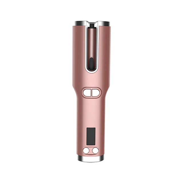 New design customized colors adjustable temperature USB charging hair curler automatic rotating crimping curling iron