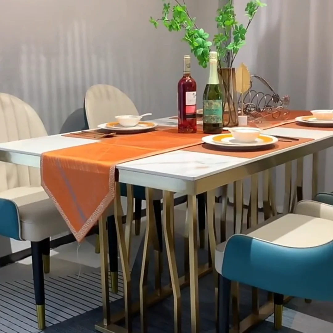 Fancy Silver Metal Legs Dining Table Newest Design Dinner Table For Banquet Factory Direct