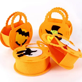 2024 Hot Halloween felt candy bags Halloween party decorations for children hand candy baskets