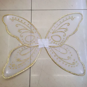Wholesale cute sweet multiple layers party girl fairy gold powder butterfly wings