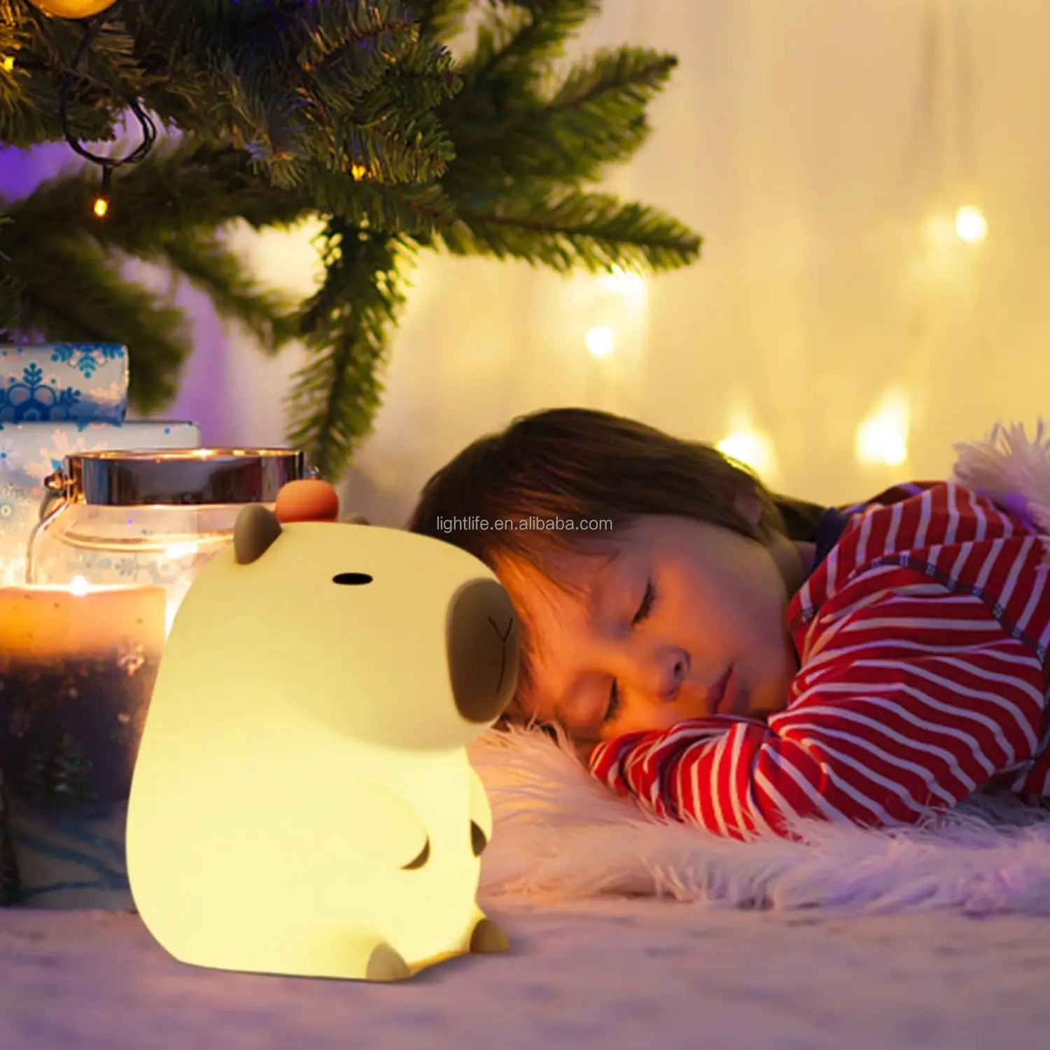 Hot Sale Cute Capybara Table Lamp Kawaii Animal Silicone Night Lamp