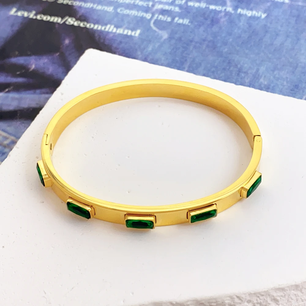 product hot sales 18k gold custom diamond stainless steel fashion bracelet fashion jewelry for women and girls-5