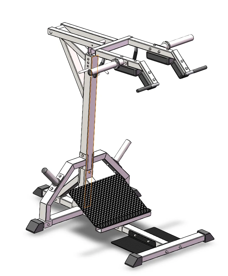 Hack Squat Machine Leverage Squat Calf Raise Machine Leg Exercise with Weight Storage Pins and Band Hooks, Home Gym Machine