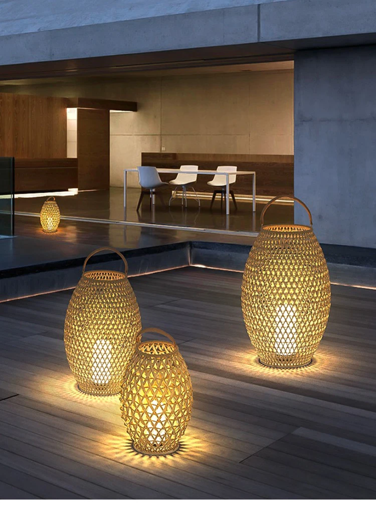 Outdoor Garden Light Wholesale Customized Bamboo Cane Lamp Outdoor