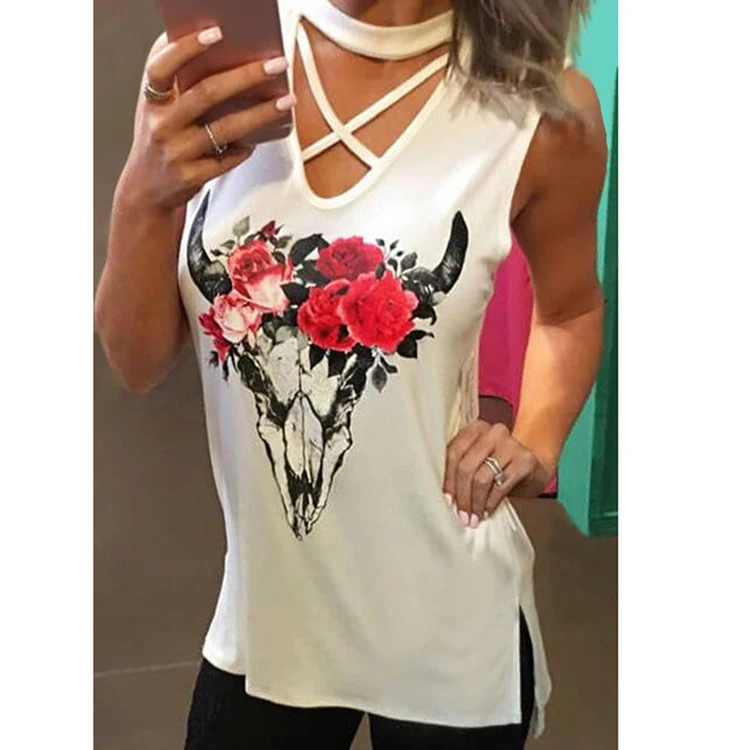 skull vest top womens