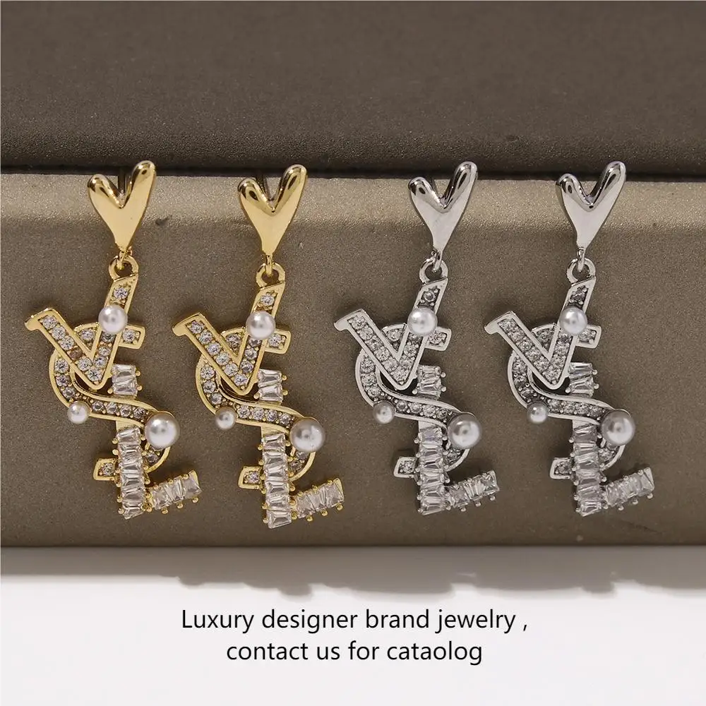 Famous Popular Brands Cc Inspired Earrings Double Letter Cc Earrings