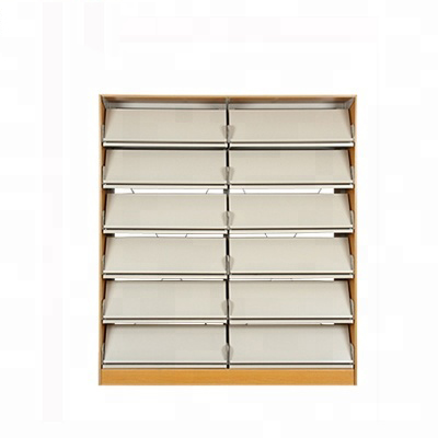 Customized Size Two-Sided Steel Bookshelves Multi-Tiered Modern Design for School Hotel Hospital Furniture & Library Use