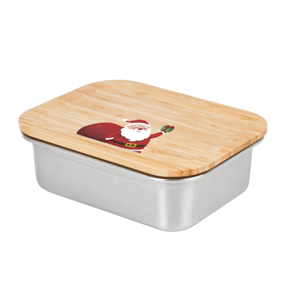 Baming New Product Custom UV Printing Pattern Design Stainless Steel Bento Lunch Box with Buckle Can Microwave Heating