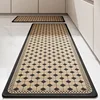 Tapis de cuisine en lin imprimé - motif losanges