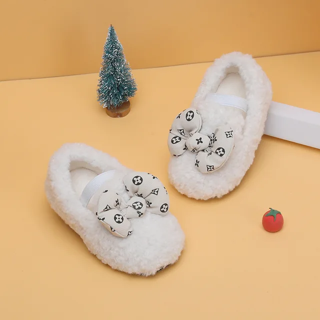 Winter  Baby Toddler Shoes Warm Baby Girls Boys Fluff Soft Snow Shoes Unisex Crib Shoes Small bow - Image 4