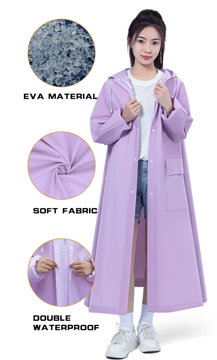 Low-Priced Women's and Boys' Casual Raincoat Waterproof EVA Plastic Hard-Wearing  Rain coat for Motorcycles/Electric Bike manufacture