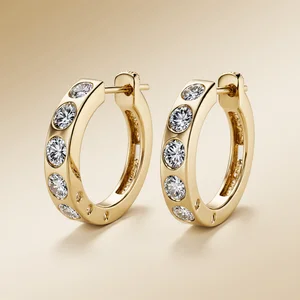 925 Silver Moissanite Huggie Earrings Women Custom Fine Jewelry D Color Certified Wholesale Supplier Trendy Popular Choice