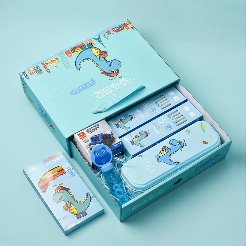 Children's Kindergarten School Supplies Cartoon Gift Box Students Boys Girls Stationery Set