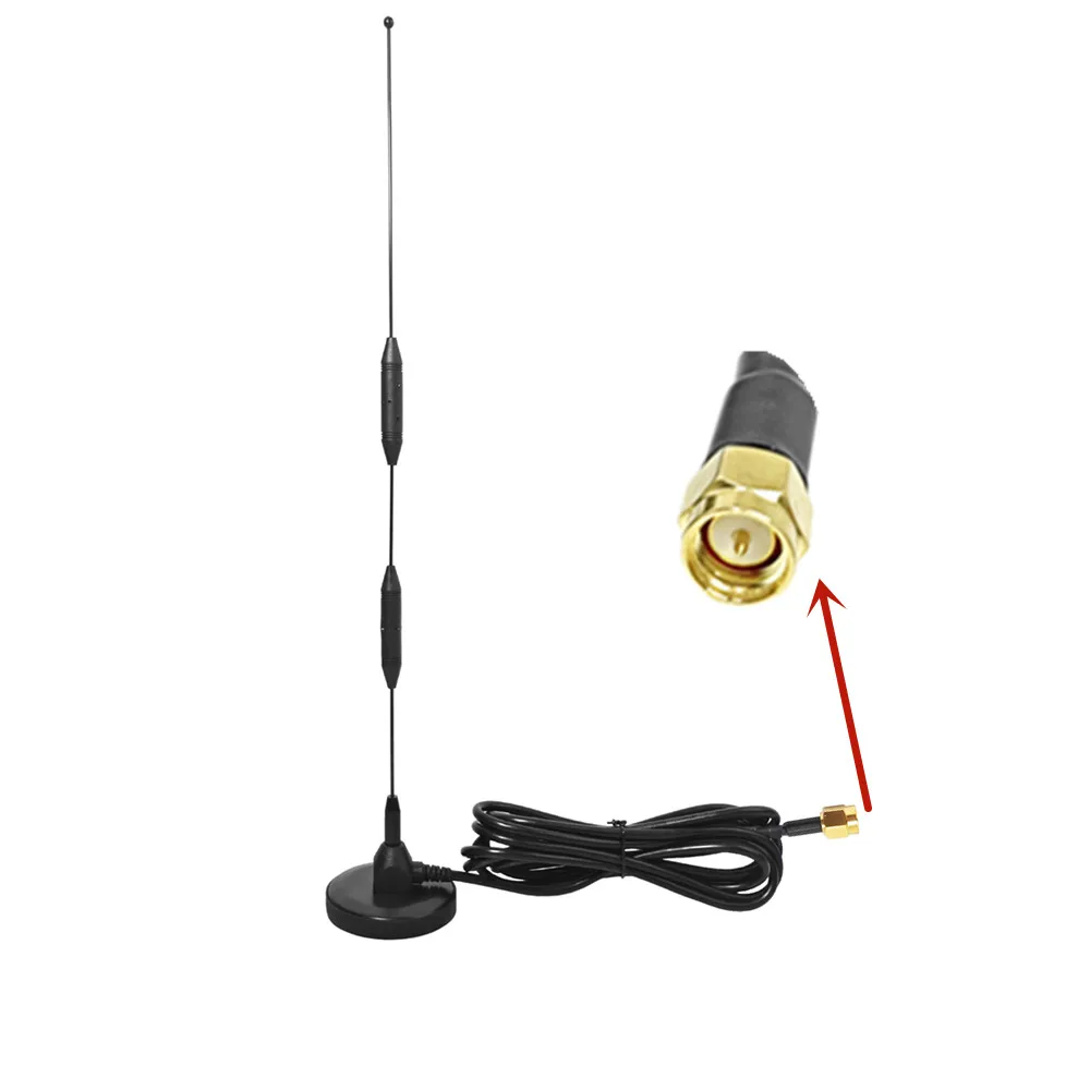 antenne 4G de 3 à 15 dBi avec ventouse, antenne magnétique GSM à connecteur mâle, câble RG174 de 2 m