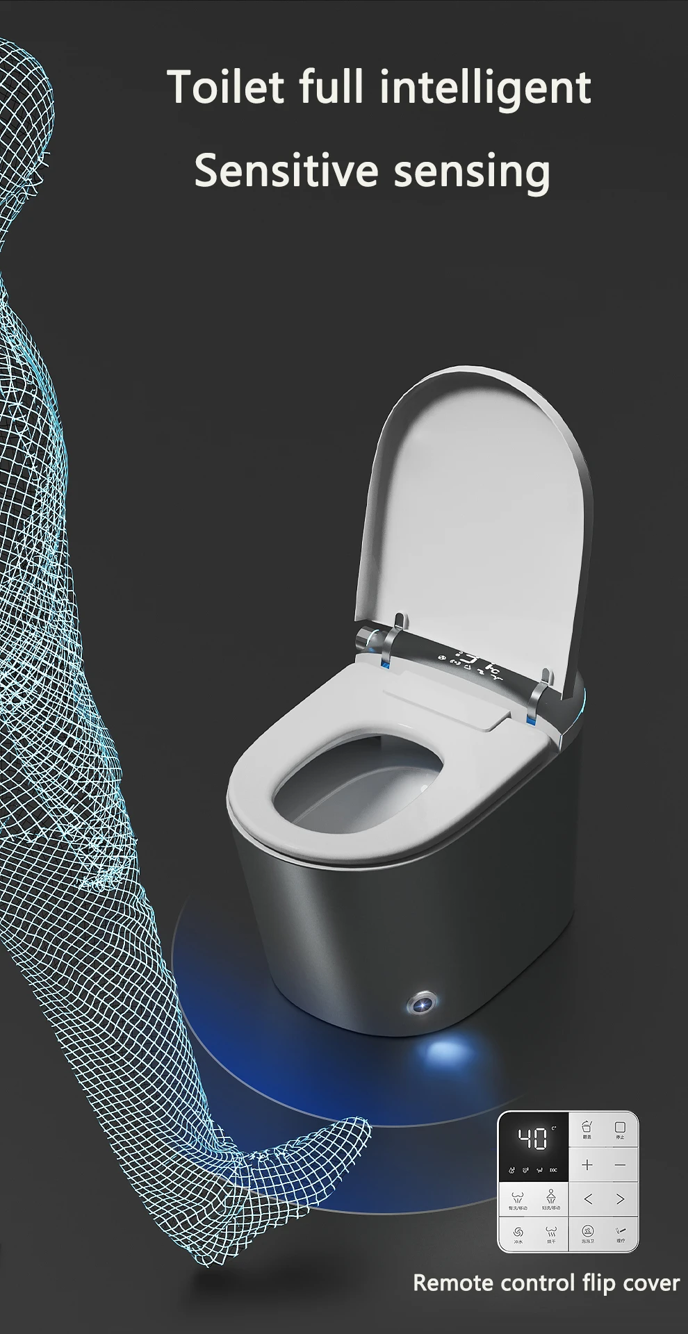 New design porcelain toilet bowl floor mounted water closet bathroom automatic colour one piece siphon smart toilet intelligent details