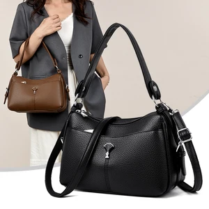 Simple Handbags Xiji Kangaroo Female Purse Leather Messenger Bag Women PU Crossbody Bag Bags for Girls Shoulder