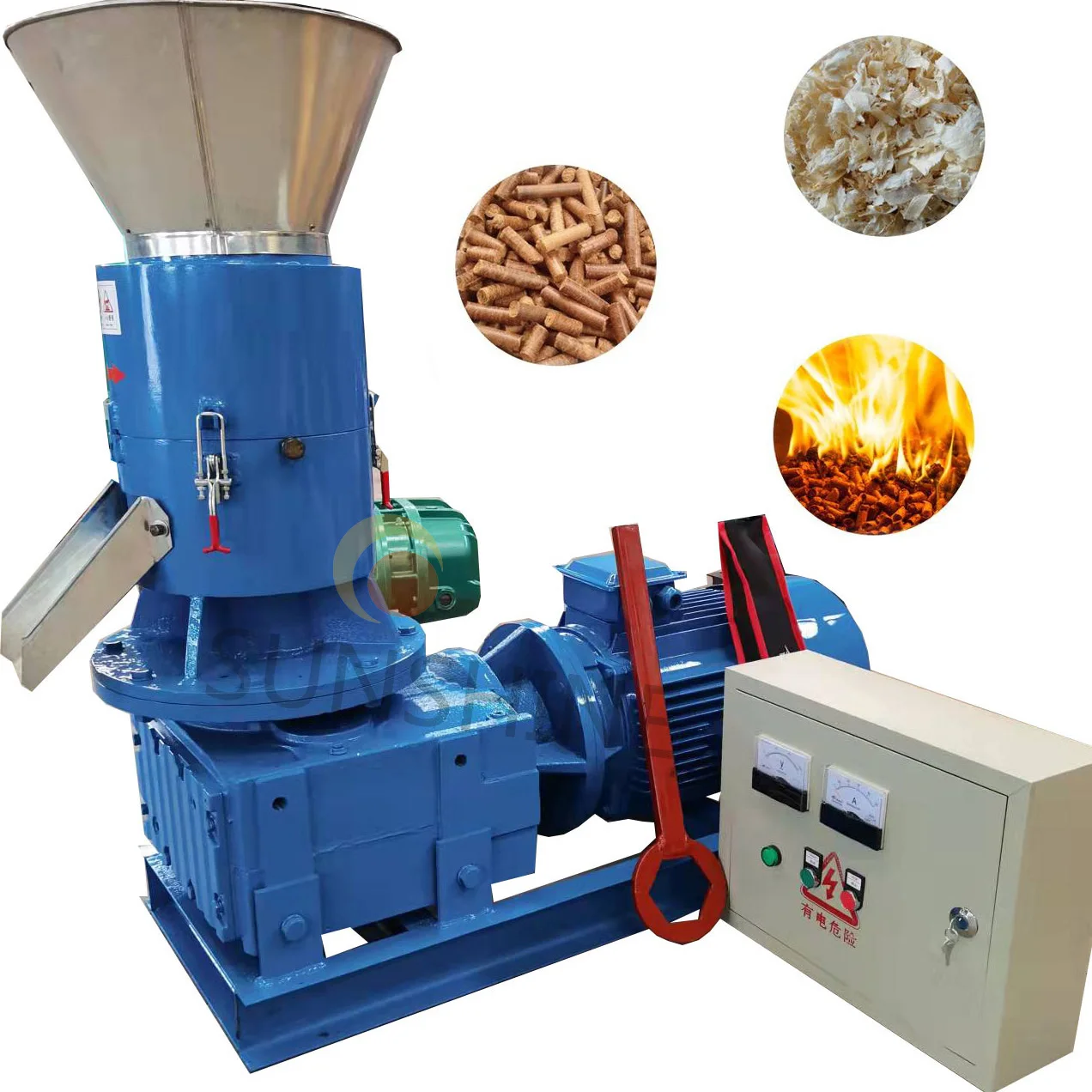 High Quality 100120/hour Flat Die Hard Pine Oak Sawdust Pellet Machine