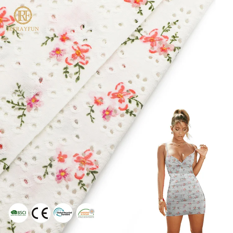 Beautiful Flower Printing Design 100% Rayon Challis Fabric Silver Gilding