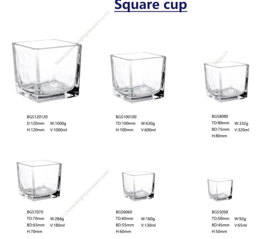 Wholesale 250ml 500ml Libbey Cube Glass Jars Clear Square Candle Jar With Wood Lid Buy