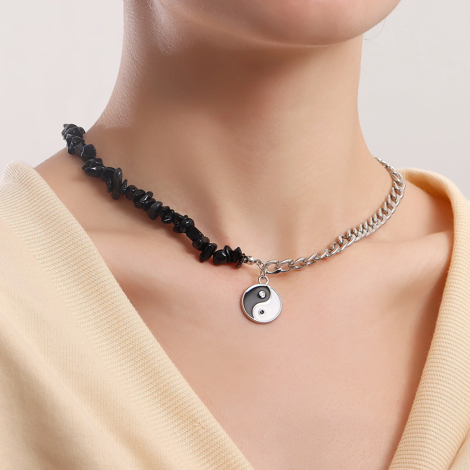 Choker Necklace,Silver Chain Necklace 